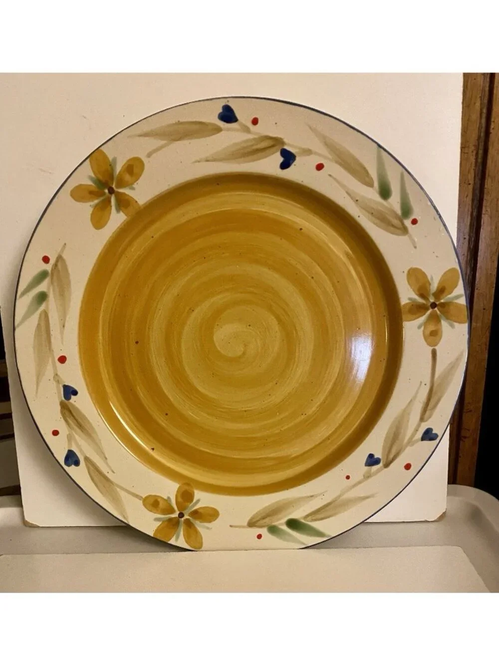 Pier 1 One Hand Painted Replacement Dinner Plate MERIDA Stoneware Floral 11